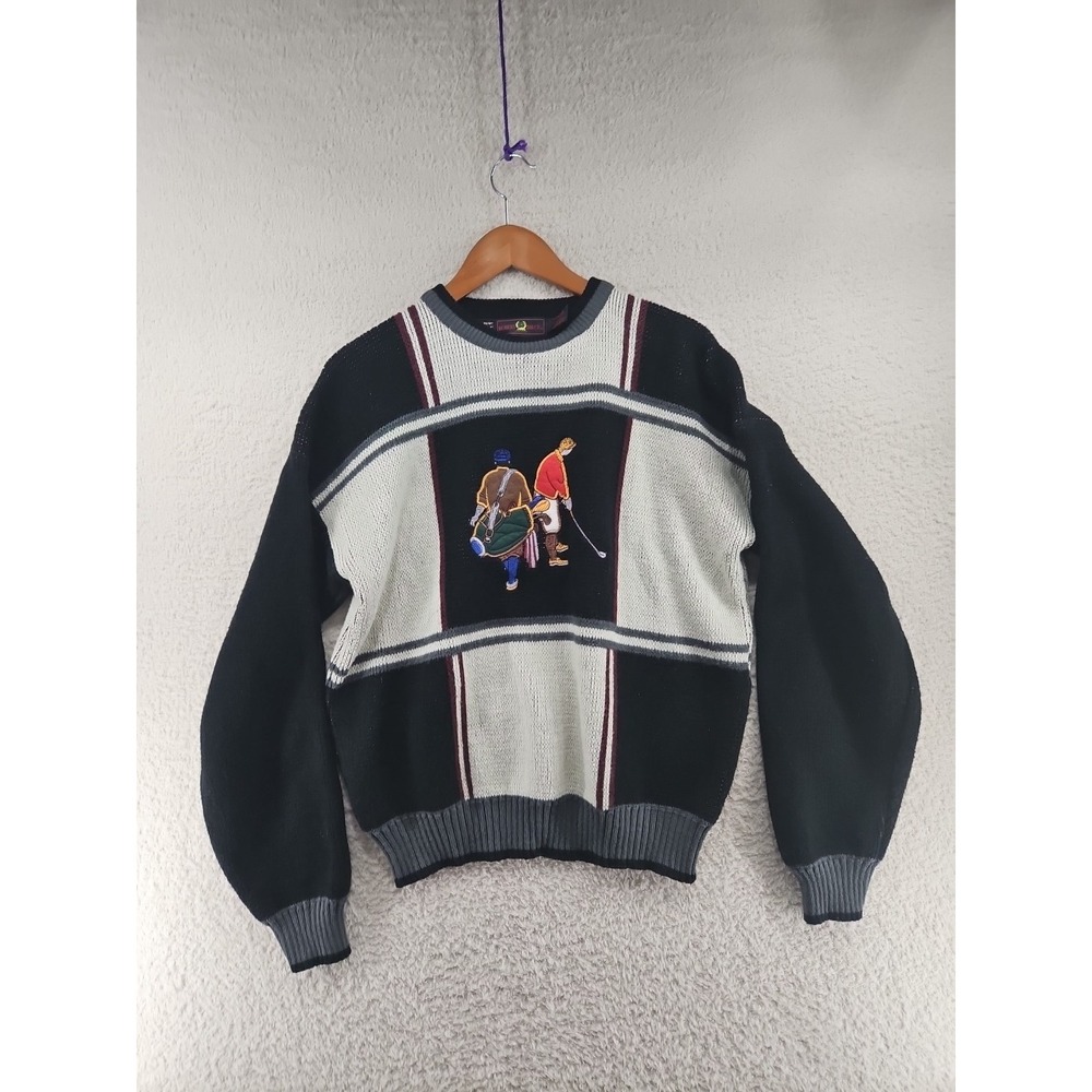 80's Vintage Robert Bruce Large Pullover embroidered golf Themed Rare Find - Picture 5 of 9